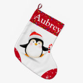 Cute Penguin Kinder kerststop Grote Kerstsok (Voorkant (Hangend))