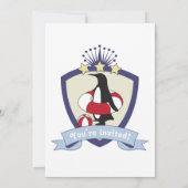 Cute Penguin Kinder Pool Birthday Party Kaart (Achterkant)