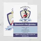 Cute Penguin Kinder Pool Birthday Party Kaart (Voorkant / Achterkant)