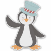 Cute Penguin, kleine pinguïn, pinguïn met Pet Sticker (Voorkant)