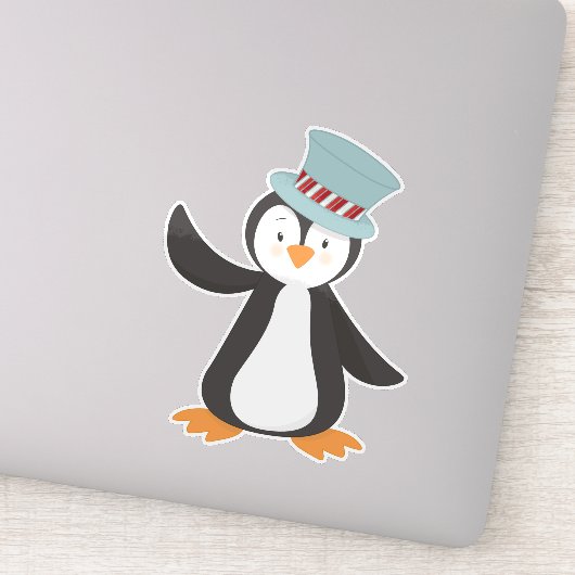 Cute Penguin, kleine pinguïn, pinguïn met Pet Sticker (Detail)