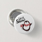 Cute Penguin laat het met Kerstmis sneeuwen Ronde Button 3,2 Cm (Voorkant /achterkant)