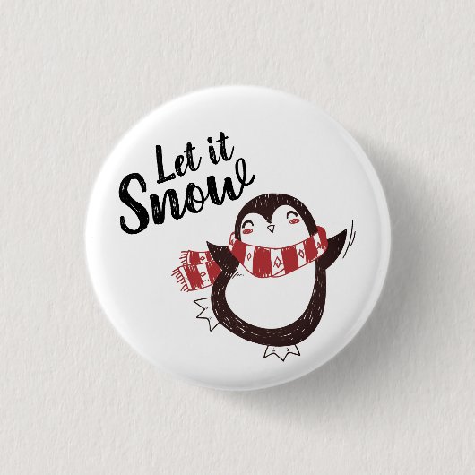 Cute Penguin laat het met Kerstmis sneeuwen Ronde Button 3,2 Cm (Voorkant)