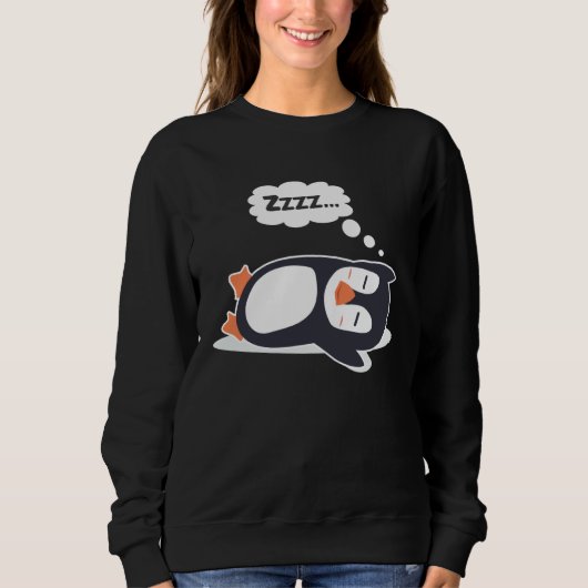 Cute Penguin Lazy Sleeping arctic Bird Trui (Voorkant)