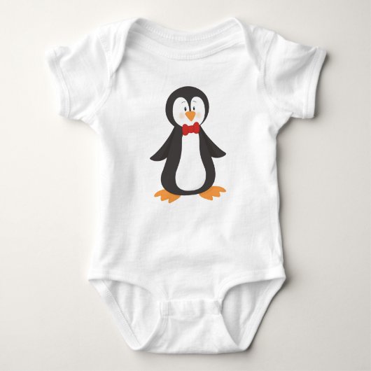 Cute Penguin, Little Penguin, Penguin met Bow Stro Romper (Voorkant)