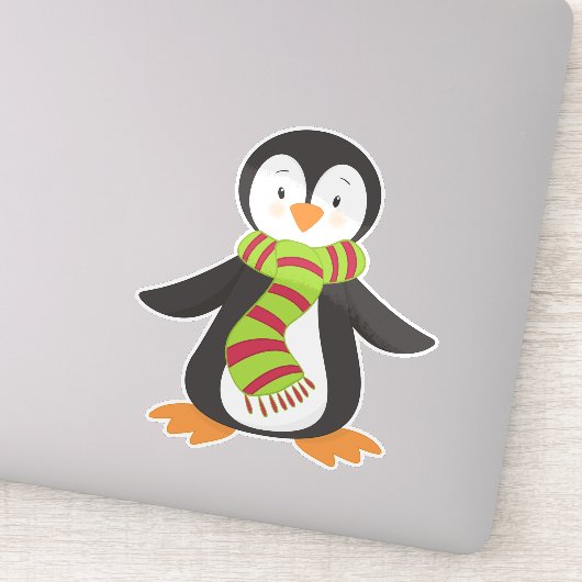 Cute Penguin, Little Penguin, Penguin met Scarf Sticker (Detail)