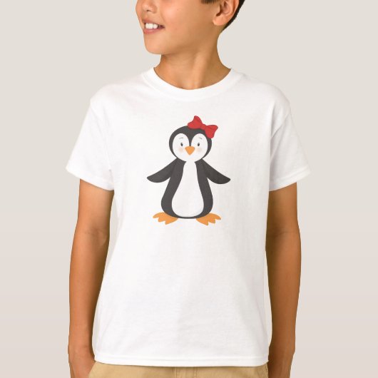 Cute Penguin, Little Penguin, Penguin with Bow T-shirt (Voorkant)