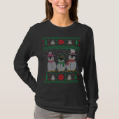 Cute Penguin Lovers Snowman Ugly KerstSweater T-shirt (Voorkant)