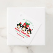 Cute Penguin Merry Kerstmis Bedankjes Labels (In situ)