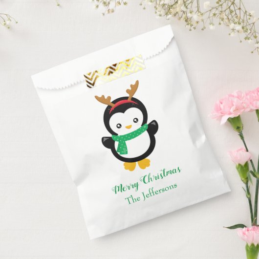 Cute Penguin Merry Kerstmis Bedankzakje (Gezegeld)