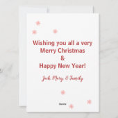 Cute Penguin Merry Kerstmis Feestdagenkaart (Achterkant)