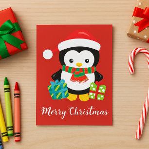Cute Penguin Merry Kerstmis Kaart