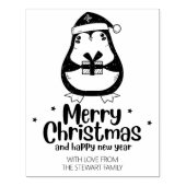 Cute Penguin Merry Kerstmis Rubberstempel (Afrduk)