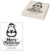 Cute Penguin Merry Kerstmis Rubberstempel (Gestempeld)