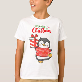 Cute Penguin Merry Kerstmis T-shirt