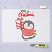 Cute Penguin Merry Kerstmis Tissuepapier (Craft)