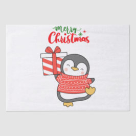 Cute Penguin Merry Kerstmis Tissuepapier