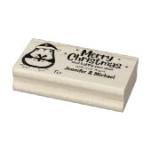 Cute Penguin Merry-Label voor kerstcadeaus Rubberstempel (Stempel)