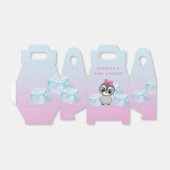 Cute Penguin met Big Eyes Ice Baby girl Shower Bedankdoosjes (Uitgevouwen)
