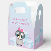 Cute Penguin met Big Eyes Ice Baby girl Shower Bedankdoosjes (Geopend)