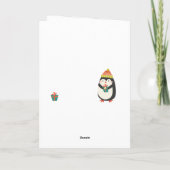 Cute Penguin met Cadeaus | Kerstmis Feestdagen Kaart (Achterkant)