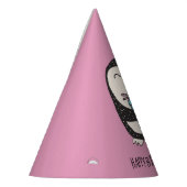 Cute Penguin met een Cadeau op persoonlijke titel Feesthoedjes (Links)