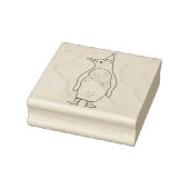 Cute Penguin met een Santa Hat Line Art Rubberstempel (Stempel)