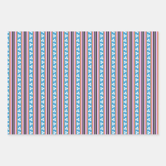 Cute Penguin met Pet en scarf Stripes Polka-Stippe Inpakpapier Vel (Voorkant 3)