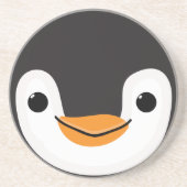 Cute Penguin met Scarf en Sign. Zandsteen Onderzetter (Voorkant)