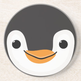 Cute Penguin met Scarf en Sign. Zandsteen Onderzetter