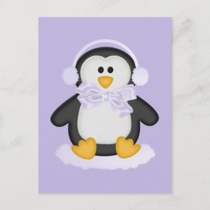 Cute Penguin met White Bow Briefkaart