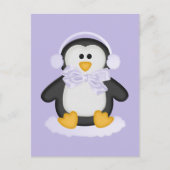 Cute Penguin met White Bow Briefkaart (Voorkant)