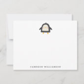 Cute Penguin Minimalist Personalized Stationery Notitiekaartje (Voorkant)