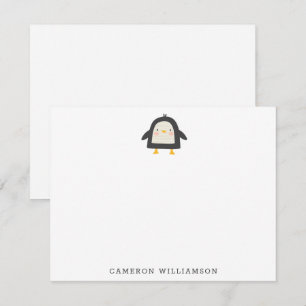 Cute Penguin Minimalist Personalized Stationery Notitiekaartje