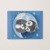 Cute Penguin Moeder en Baby Legpuzzel (Horizontaal)