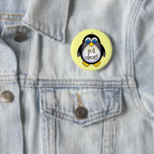 Cute Penguin Music heeft Oboe Ronde Button 5,7 Cm (In situ)