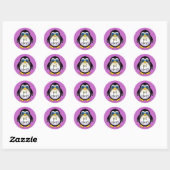 Cute Penguin Music heeft Oboe Ronde Sticker (Vel)