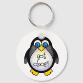 Cute Penguin Music heeft Oboe Sleutelhanger (Voorkant)
