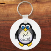 Cute Penguin Music heeft Oboe Sleutelhanger (Voorkant)