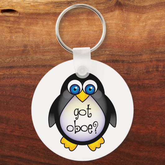 Cute Penguin Music heeft Oboe Sleutelhanger (Voorkant)