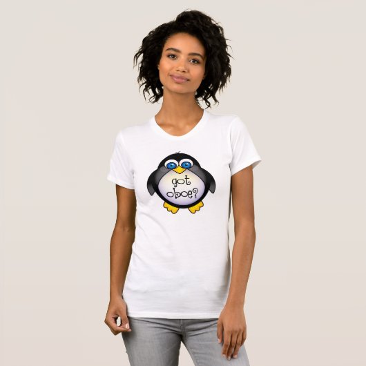 Cute Penguin Music heeft Oboe T-shirt (Voorkant volledig)