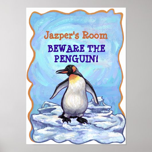 Cute Penguin My Room Personalized Poster (Voorkant)