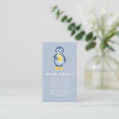 Cute Penguin North Star Baby shower Book Request Informatiekaartje (Staand voorkant)
