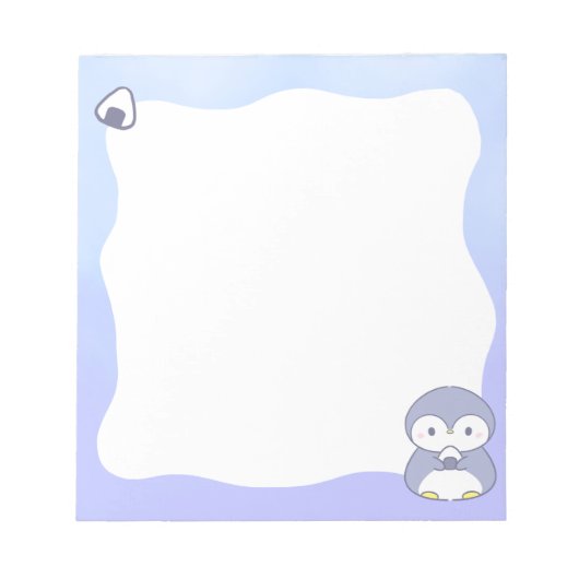 Cute Penguin Notepad | Kawaii Pastel Memo Pad Notitieblok (Voorkant)
