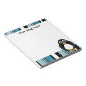 Cute Penguin Notitieblok - Blauwe streep (Schuin)