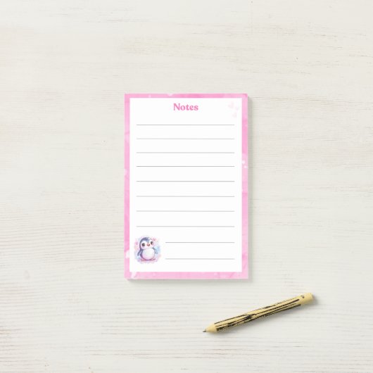 Cute Penguin Notitieblok Post-it® Notes (Op bureau)