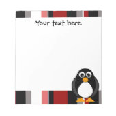 Cute Penguin Notitieblok - Rode streep (Voorkant)