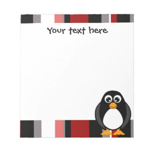 Cute Penguin Notitieblok - Rode streep