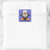 Cute Penguin on Blue Sticker (Tas)