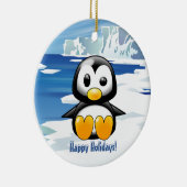 Cute Penguin on Ice Keramisch Ornament (Rechts)
